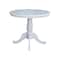 International Concepts Round 36 in Rd Top Pedestal Table, 12 in Leaf, 28.9 inH, Dining Height, White, 36 W, 48 L, Wood K08-36RXT - alternate 6